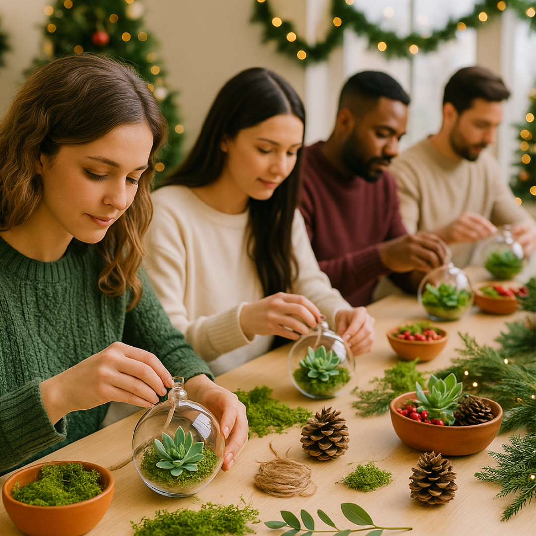 Succulent Christmas Ornament Workshop Coconur Creek